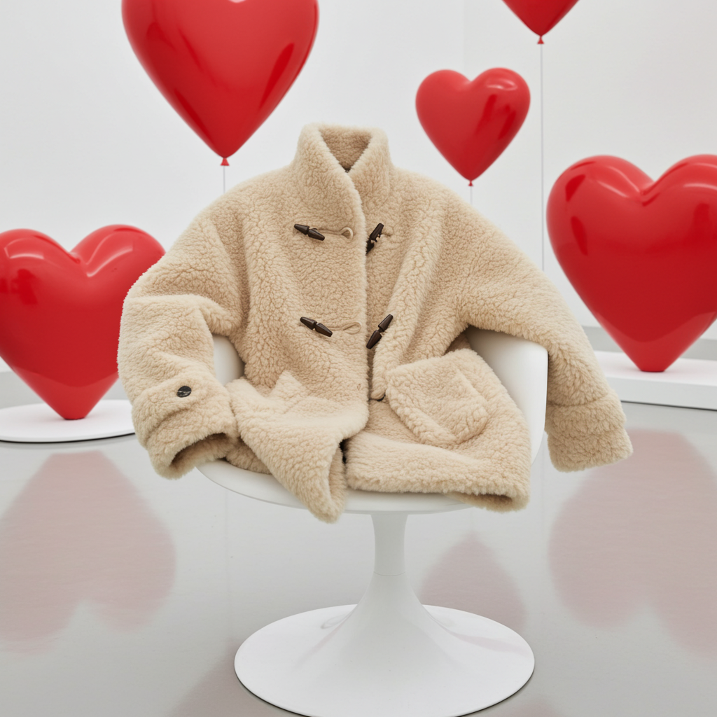 معطف شتوي دافئ للنساء مزين بالفرو الصناعي ,أنيق وراقي