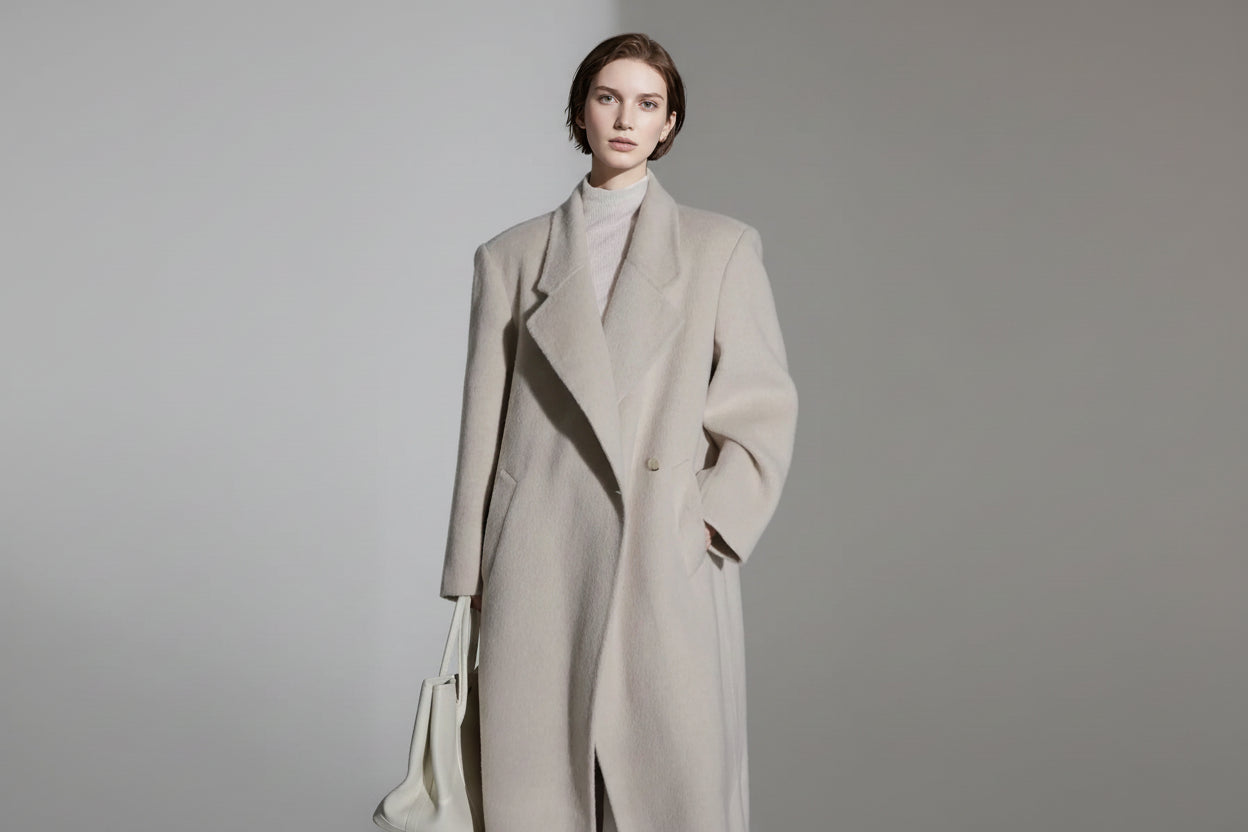 معطف شتوي طويل من الصوف للنساء – أناقة عصرية