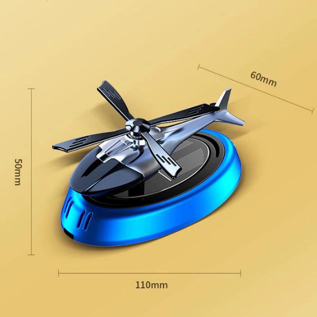 Solar Helicopter Car Air Freshener with Rotating Decor Car Fragrance Mute,Auto Aroma Diffuser for Interior/Office Gift Alloy+ABS