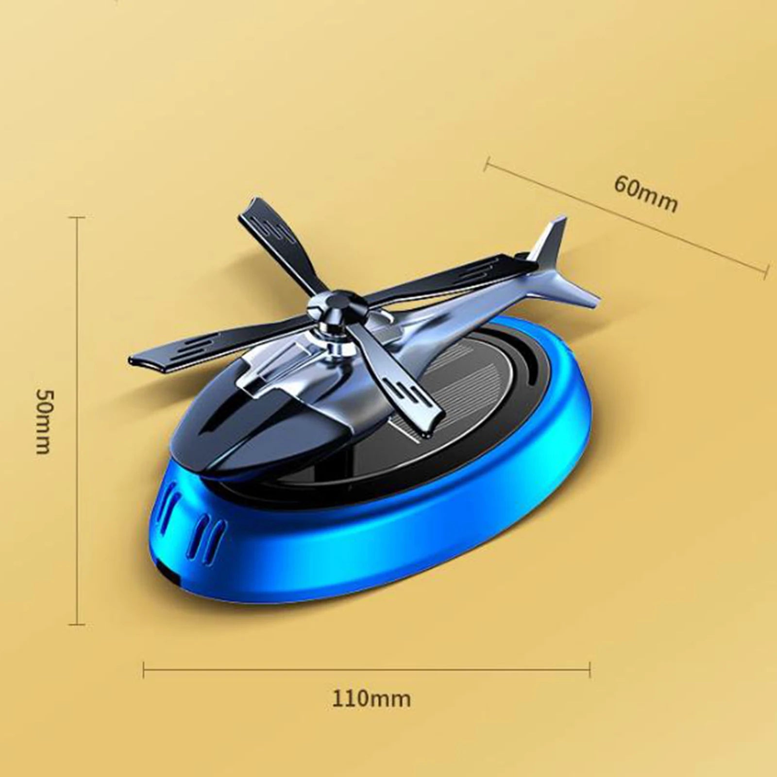 Solar Helicopter Car Air Freshener with Rotating Decor Car Fragrance Mute,Auto Aroma Diffuser for Interior/Office Gift Alloy+ABS