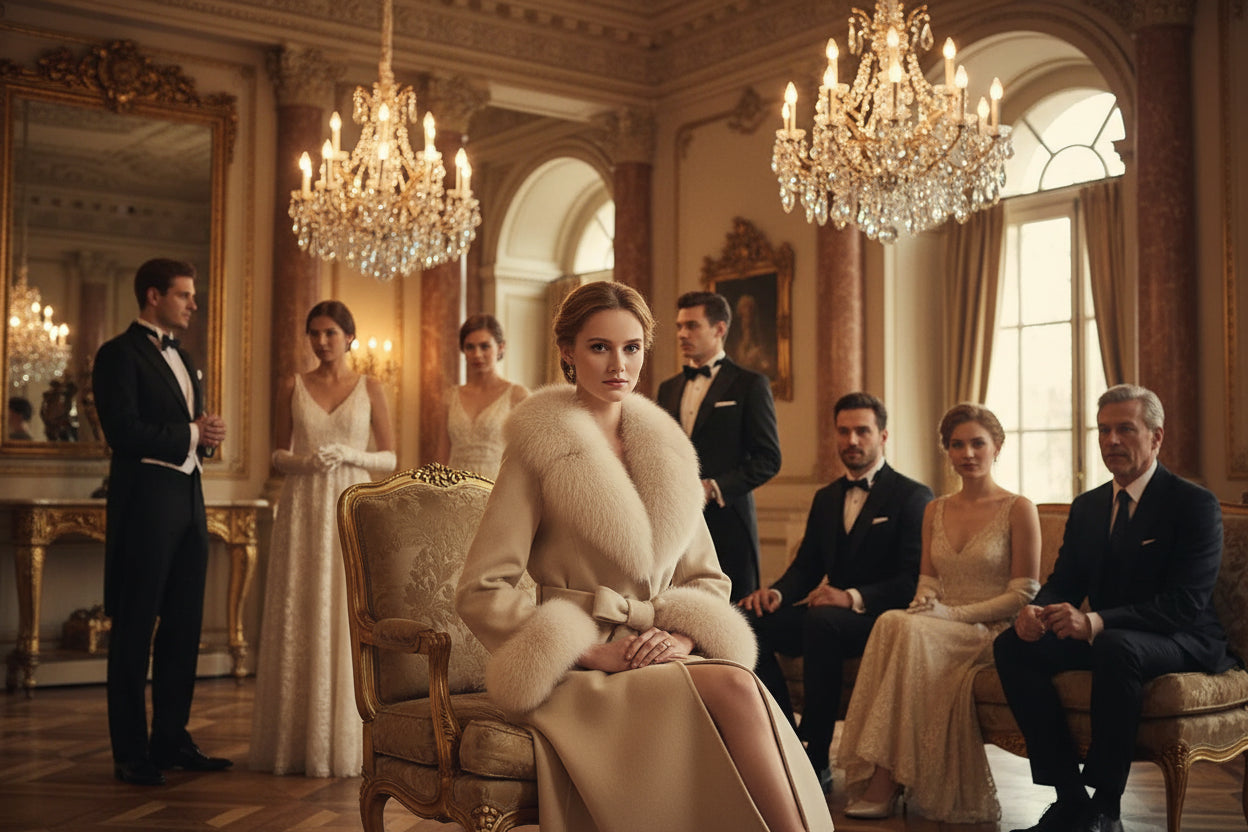 هذا المعطف الصوفي الطويل المصنوع من فرو الثعلب يبرز قوامك ويضفي لمسة أنيقة على إطلالتك الشتوية