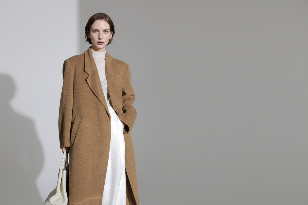 معطف شتوي طويل من الصوف للنساء – أناقة عصرية