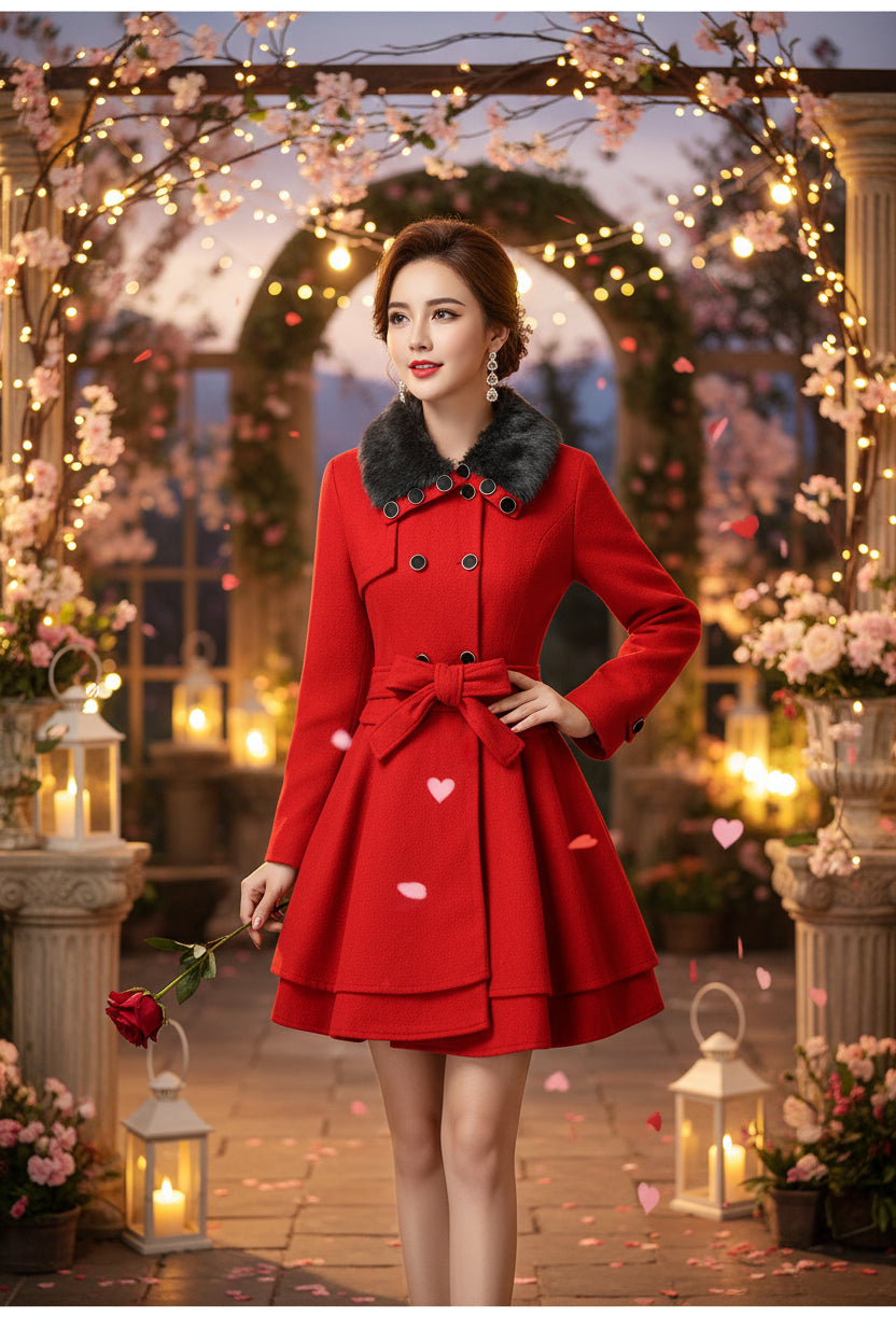 معطف شتوي طويل للنساء - دافئ وأنيق بتصميم إنجليزي